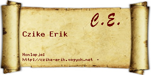 Czike Erik névjegykártya